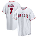 Los Angeles Angels #7 Jo Adell White Puhics Home Replica Jersey