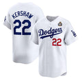 Los Angeles Dodgers #22 Clayton Kershaw White Puhics 2024 World Series Home Limited Stitched Jersey