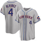 New York Mets #4 Francisco ¨¢lvarez Gray Puhics 2023 Cool Base Stitched Jersey