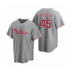Philadelphia Phillies #45 Zack Wheeler Gray Puhics Road Stitched Jersey