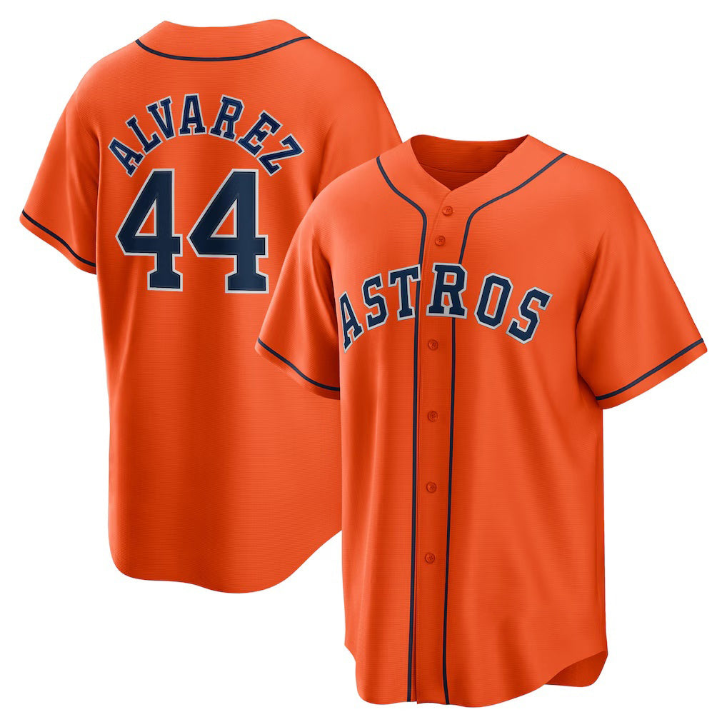 Houston Astros #44 Yordan ¨¢lvarez Orange Puhics Alternate Replica Player Jersey