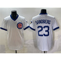 Chicago Cubs #23 Ryne Sandberg White Puhics Throwback Stitched Jersey