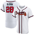 Atlanta Braves #28 Matt Olson White Puhics Flex base Jersey