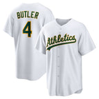 Oakland Athletics #4 Lawrence Butler White Puhics Home Replica Jersey