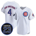 Chicago Cubs #4 Pete Crow-Armstrong White Puhics Pinstripe 'Ryne Sandberg Tribute' Vapor Limited V2 Stitched Jersey
