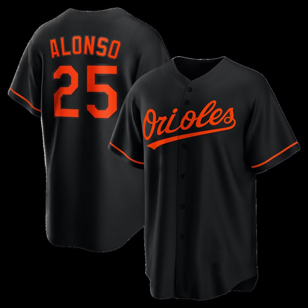 Baltimore Orioles #25 Pete Alonso Black Puhics Alternate Replica Jersey