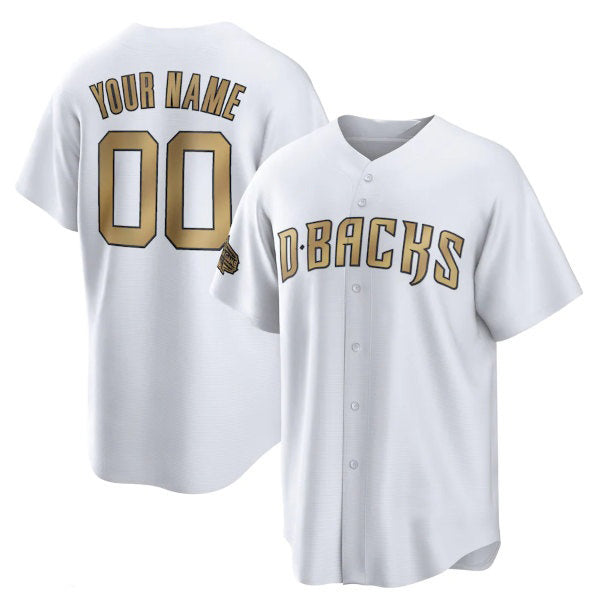Custom Arizona Diamondbacks Active Player White Puhics 2022 All-Star Cool Base Stitched Jersey