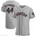 Houston Astros #44 Yordan Alvarez Authentic Gray Puhics Road Jerseys