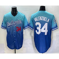 Los Angeles Dodgers #34 Fernando Valenzuela Blue Puhics 2025 City Connect Limited Stitched Jersey