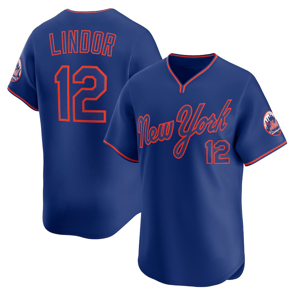 New York Mets #12 Francisco Lindor Royal Puhics Alternate Limited Player Jersey
