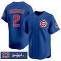 Chicago Cubs #2 Nico Hoerner Royal Puhics 'Ryne Sandberg Tribute' Vapor Limited V3 Stitched Jersey