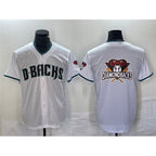 Arizona Diamondbacks White Puhics Team Big Logo Cool Base Stitched Jersey 2
