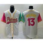 San Diego Padres #13 Manny Machado White Puhics NEW 2023 City Connect Cool Base Stitched Jersey