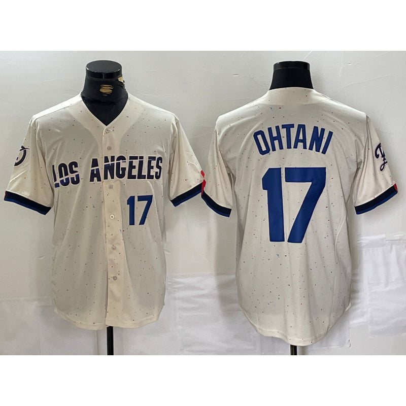 Los Angeles Dodgers #17 Shohei Ohtani Cream Puhics 2024 City Connect Limited Stitched Jersey 2
