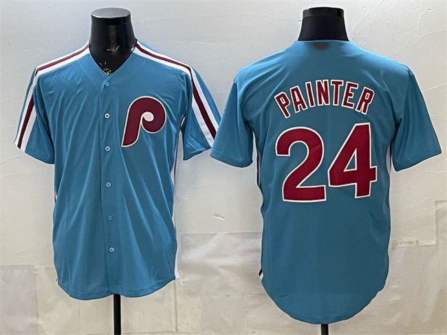 Philadelphia Phillies #24 Andrew Painter Blue Puhics Cool Base Stitched Jersey