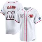 Cincinnati Reds #11 Barry Larkin White Puhics 2025 Speedway Classic Home Limited Stitched Jersey