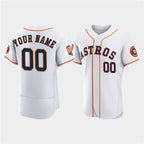 Custom Houston Astros Active Player White Puhics 60th Anniversary Flex Base Stitched Jersey