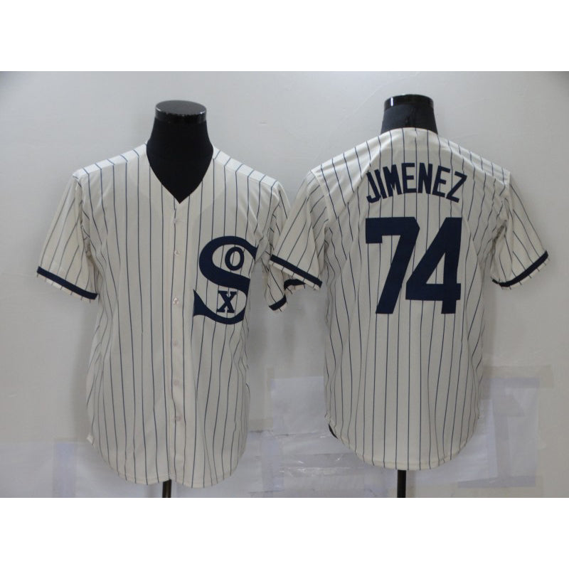 Chicago White Sox #74 Eloy Jimenez 2021 Cream Puhics Field of Dreams Name Cool Base Stitched Jersey