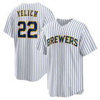 Milwaukee Brewers #22 Christian Yelich White Puhics Alternate Replica Player Jersey