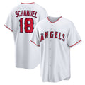 Los Angeles Angels #18 Nolan Schanuel White Puhics Home Replica Jersey