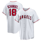 Los Angeles Angels #18 Nolan Schanuel White Puhics Home Replica Jersey