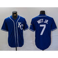 Kansas City Royals #7 Bobby Witt Jr Royal Puhics Cool Base Stitched Jersey
