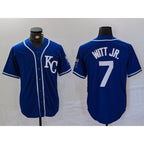 Kansas City Royals #7 Bobby Witt Jr Royal Puhics Cool Base Stitched Jersey