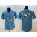 Toronto Blue Jays Team Big Logo Blue Puhics 2025 World Series Home Cool Base Stitched Jersey