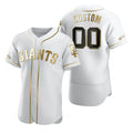 Custom San Francisco Giants White Puhics Stitched Flex Base Golden Edition Jersey
