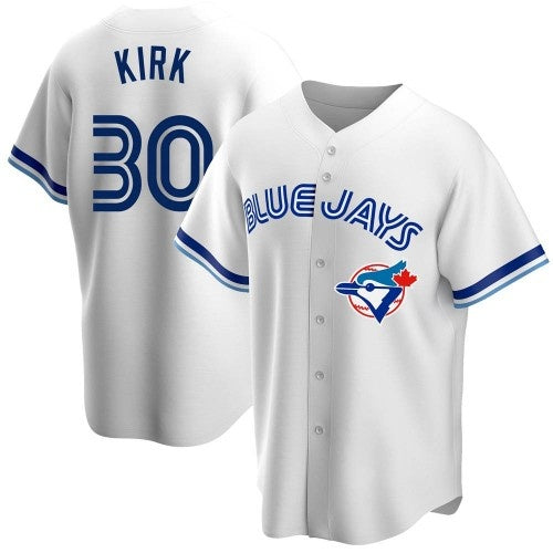 Toronto Blue Jays #30 Alejandro Kirk White Puhics Home Cooperstown Collection Player Jersey