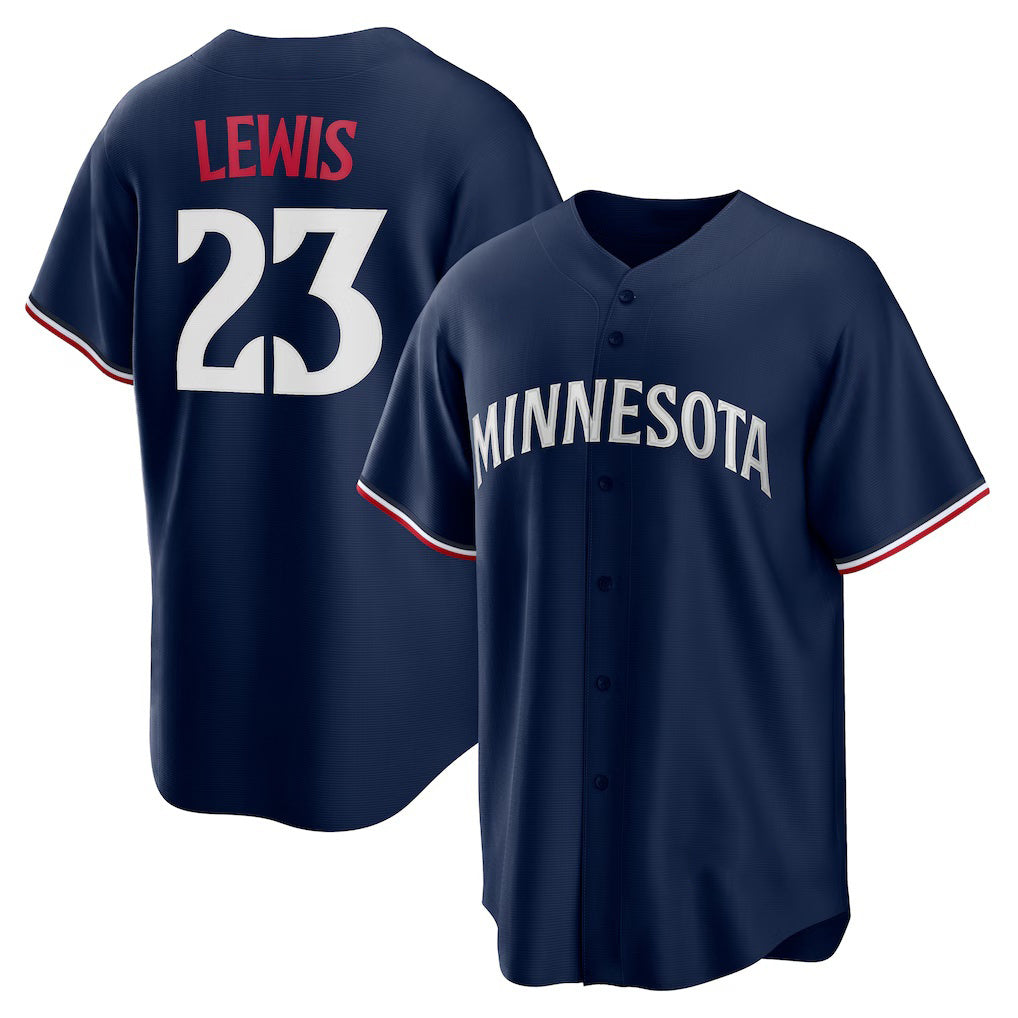 Minnesota Twins #23 Royce Lewis Navy Puhics Alternate 2 Replica Jersey