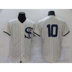 Chicago White Sox #10 Yoan Moncada 2021 Cream Puhics Navy Field of Dreams Flex Base Stitched Jersey