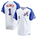 Atlanta Braves #1 Ozzie Albies White Puhics City Connect Limited Player Jersey