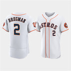Houston Astros #2 Jose Altuve White Puhics 60th Anniversary Flex Base Stitched Jersey