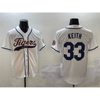 Detroit Tigers #33 Colt Keith White Puhics With Patch Cool Base Stitched Jersey