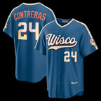 Milwaukee Brewers #24 William Contreras Mineral Blue Puhics 2026 City Connect Stadium Jersey