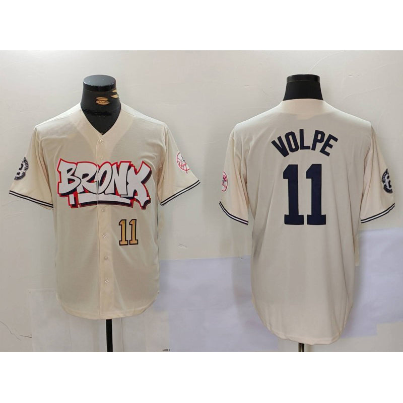 New York Yankees #11 Anthony Volpe Cream Puhics Limited Stitched Jerseys