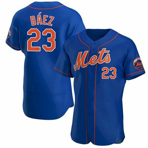 New York Mets #23 Javier Baez Royal Puhics Anthentic Jersey
