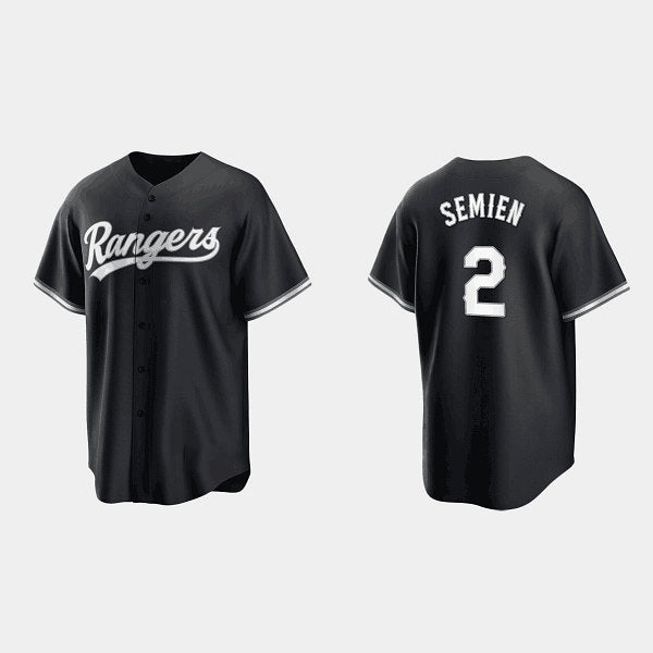 Texas Rangers #2 Marcus Semien Black Puhics Cool Base Stitched Jersey