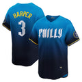 Philadelphia Phillies #3 Bryce Harper Blue Puhics City Connect Limited Player Jersey