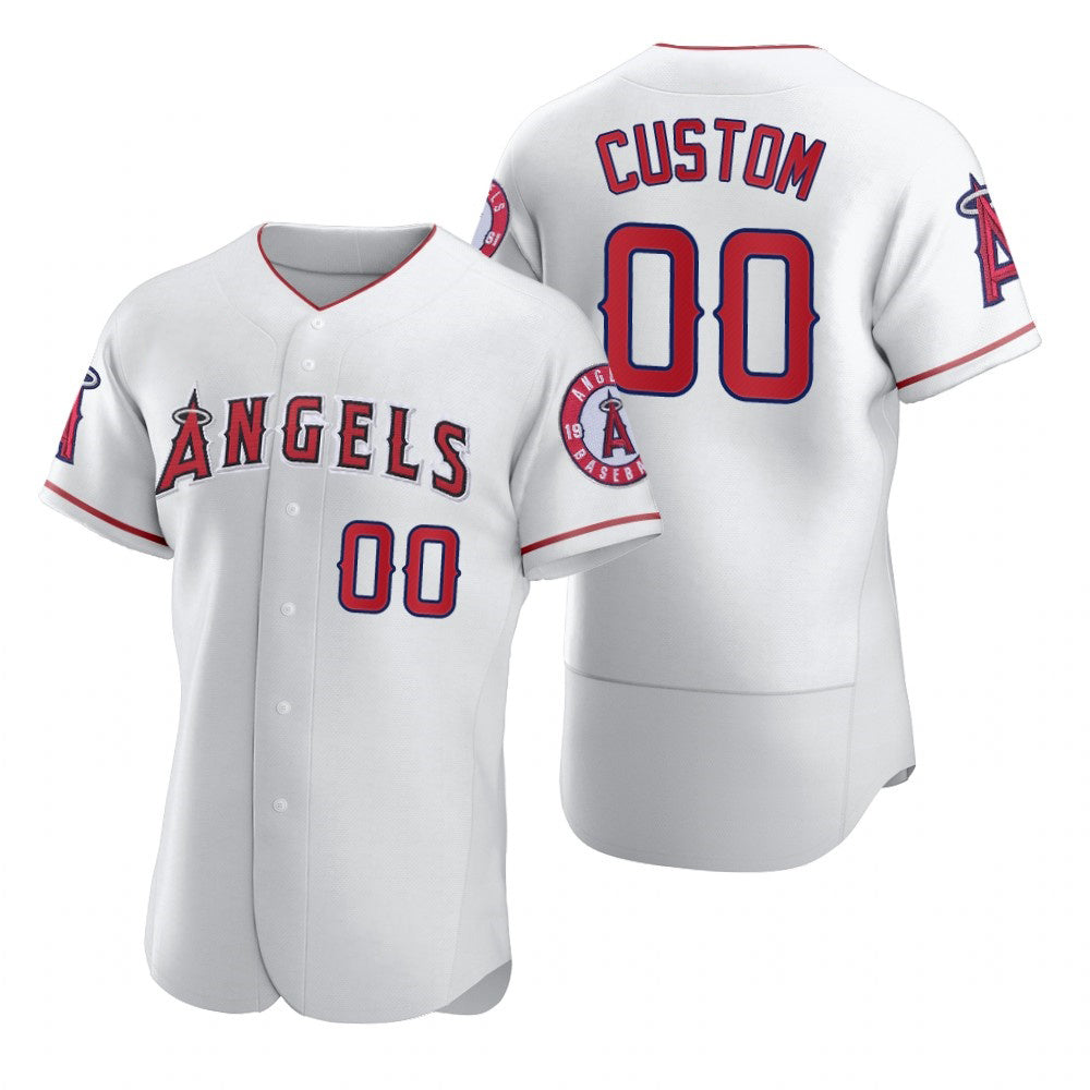 Custom Los Angeles Angels White Puhics 2020 Stitched Flex Base Jersey