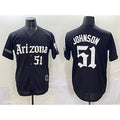 Arizona Diamondbacks #51 Randy Johnson Black Puhics 'Gothic Desert Fang Edition' Vapor Premier Limited Stitched Jersey