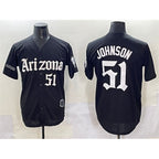 Arizona Diamondbacks #51 Randy Johnson Black Puhics 'Gothic Desert Fang Edition' Vapor Premier Limited Stitched Jersey