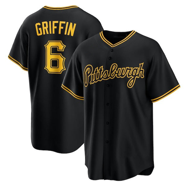 Pittsburgh Pirates #6 Konnor Griffin Black Puhics Alternate Replica Jersey
