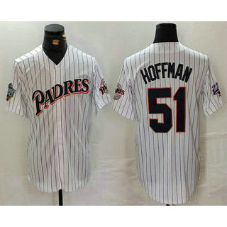 San Diego Padres #51 Trevor Hoffman White Puhics Pinstripe Jersey