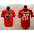 Detroit Tigers #20 Spencer Torkelson Orange Puhics With Patch Cool Base Stitched Jersey 2