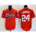 Detroit Tigers #24 Miguel Cabrera Orange Puhics Cool Base Stitched Jersey