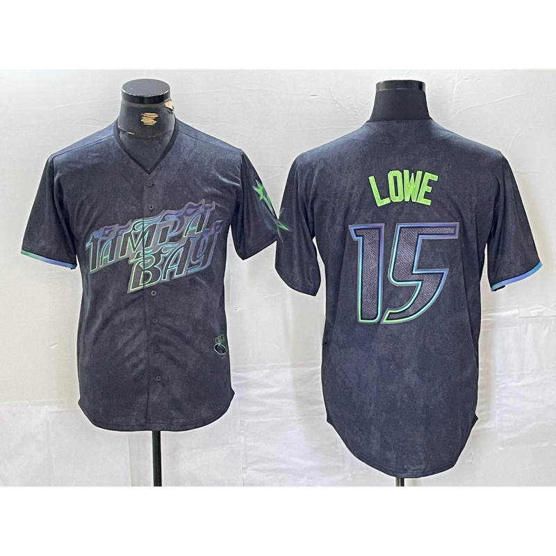 Tampa Bay Rays #15 Josh Lowe Charcoal Puhics 2024 City Connect Limited Stitched Jersey