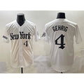 New York Yankees #4 Lou Gehrig White Puhics 'Gothic Legacy Edition' Vapor Premier Limited Stitched Jersey