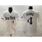 New York Yankees #4 Lou Gehrig White Puhics 'Gothic Legacy Edition' Vapor Premier Limited Stitched Jersey